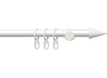 Gardinenstange LIEDECO "Fertigstilgarnitur 20 mm Power Spitze" Gr. 3, weiß, L:200cm Ø:20mm, Eisen, Gardinenstangen, Gardinenstange, Gardinenstange Komplett