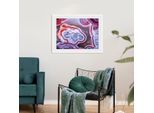 Bild QUEENCE "Brad", lila (farbe rahmen: weiß, farbe bild(er): lila), B:50cm H:40cm, Acrylglas, Holz, Papier, Bilder, Bild, gerahmt, Abstrakt, Marmor