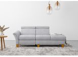 Recamiere HOME AFFAIRE "Lindgren", silber, B:206cm H:84cm T:93cm, 100% Polyester, Sofas, Recamiere, wahlweise motorische TV-Funktion, Bettkasten und Kopfteilverstellung
