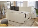 Boxspringbett JOCKENHÖFER GRUPPE "Bel Air erhältlich in der Größe 180x200cm", grau (beige 444, 17), B:198cm L:245cm, Bezug Bett: Microfaser (100% Polyester);Topper und Matratzenspiegel: 100% Polyester, Komplettbetten, Boxspringbett, mit versenkbarem TV-Lift und Fernbedienung, Bettkasten/Stauraum