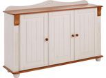 Sideboard OTTO HOME "Adele", weiß (weiß, kirschbaumfarben), B:130cm H:90,8cm T:39,5cm, Sideboards, Sideboard, Kommode, 3-türig, Breite 130 cm, aus massiver Kiefer, FSC
