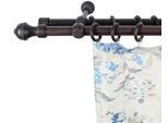 Gardinenstange SN DECO GROUP "Ares" Gr. 4, grau (wengefarben), L:180cm, Holzwerkstoff, Gardinenstangen, Gardinenstange, 28 mm, Holz, verschiedene Längen und Farben, Komplettset