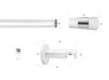 Gardinenstange GARESA "WHITE", weiß, L:100cm Ø:20mm, Eisen, Gardinenstangen, Gardinenstange, Vorhanggarnitur, Innenlauf, verlängerbar, Wandmont., Endknopf 2-färbig
