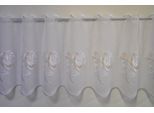 Scheibengardine STICKEREIEN PLAUEN "Rosentraum" Gr. 1, weiß (weiß, beige), B:95cm H:40cm, Voile, Polyester, Gardinen, Scheibengardine