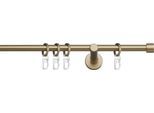 Gardinenstange INDEKO "Andrax" Gr. 1, gold (goldfarben, messingfarben), L:120cm Ø:12mm, Stahl, Gardinenstangen, Gardinenstange, Komplett-Set inkl. Ringen und Montagematerial
