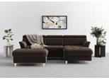 Ecksofa SIT & MORE "Marano L-Form", braun (espresso), B:257cm T:166cm, 98% Polyester, 2% Polyamid, Sofas, Ecksofa, inklusive Kopfteilverstellung, wahlweise mit Bettfunktion, Bettkasten