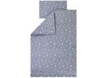 Kinderbettwäsche JULIUS ZÖLLNER "Baby- und Kinderbettwäsche aus 100% Jersey-Baumwolle", blau (shiny stars), B/L: 100cm x 135cm, 1 Stk., 1 Stk., Jersey, B/L: 40cm x 60cm, 2 Stk., Jersey, Obermaterial: 100% Baumwolle, Bettwäsche, Kinderbettwäsche, erhältlich in den Größen 80x80+35x40cm und 100x135+40x60cm