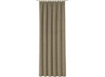 Vorhang WIRTH "Trondheim B", grau (taupe), B:132cm H:365cm, Chenille, Polyacryl, Gardinen, Vorhang, nach Maß