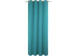 Vorhang ADAM "Uni Collection", blau (türkis), B:142cm H:395cm, Baumwolle (Bio-Baumwolle), Gardinen, Vorhang, Blickdichter aus 100% Bio-Baumwolle