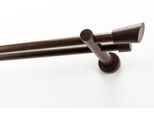 Gardinenstange GARESA "MOLIS", braun (nussbaum), L:350cm Ø:20mm, Holzwerkstoff, Metall, Gardinenstangen, Gardinenstange, Vorhanggarnitur, verlängerbar, Wandmontage, Keil, ohne Ringe