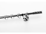 Gardinenstange GARESA "EASY", grau (chromfarben), B:64cm L:120cm Ø:20mm, Aluminium, Gardinenstangen, Gardinenstange, Vorhanggarnitur, verlängerbar, Endk. mit 3 Löcher, Alu, m. Ringe