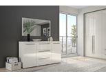 Sideboard OTTO HOME "Piano, Kombikommode, 2-türig mit 3 Schubladen, 153x45x85cm", beige (beige hochglanz), B:153cm H:85cm T:45cm, Holzwerkstoff, Sideboards, Sideboard, UV lackiert, hochglänzend, Soft-Close Funktion