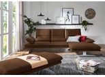 Ecksofa W.SCHILLIG "broadway, Designsofa mit tollem Sitzkomfort, L-Form", braun (chocolate s37), B:291cm H:94cm T:164cm, Stoff S37 (100% Polyester): Luxus-Microfaser in Lederoptik, Sofas, Ecksofa, Sitztiefenverstellung, Kopfteil- & Seitenteilverstellung, Breite 291cm