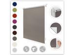 Seitenzugrollo LICHTBLICK ORIGINAL "Klemmfix Hitzeschutz" Gr. 1, grau (taupe, taupe), B:45cm H:150cm, Polyester, Rollos, Seitenzugrollo, mit Thermobeschichtung