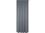Vorhang WIRTH "Torbole" Gr. 1, blau (dunkelblau), B:132cm H:145cm, Jacquard, Baumwolle, Polyester, Gardinen, Vorhang