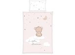 Babybettwäsche BABY BEST "babybest Little Dreamer", rosa (bunt), B/L: 100cm x 135cm, 1 Stk., 1 Stk., Flanell, B/L: 40cm x 60cm, 2 Stk., Flanell, Obermaterial: 100% Baumwolle, Bettwäsche, Babybettwäsche, mit Wendefunktion