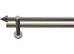 Gardinenstange INDEKO "Calais", grau (edelstahl), L:160cm Ø:20mm, Gardinenstangen, Gardinenstange, Komplett-Set inkl. Montagematerial