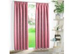Vorhang WECKBRODT "Sarin", rosa, B:135cm H:175cm, Microfaser, Polyester, Gardinen, Vorhang, blickdicht, Thermo, wärme-,kälteisolierend, abdunkelnd, Gardine, Store