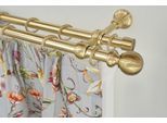 Gardinenstange GARESA "ANDREA", gold (mattmessingfarben), L:480cm Ø:20mm, Metall, Gardinenstangen, Gardinenstange, Vorhanggarnitur, verlängerbar, Endknopf Kugel lang, mit Ringen