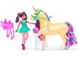 Anziehpuppe SPIN MASTER "Unicorn Academy - Ava & Pflanzen-Magie Leaf", bunt, Puppen, Kinder, Kunststoff, Anziehpuppe, mit echter Mähne und Leuchteffektt
