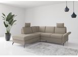 Ecksofa HOME AFFAIRE "Rochelle", grau (taupe), B:240cm H:93cm T:216cm, 95% Polyester 5% Polyamid, Sofas, Ecksofa, wahlweise mit Bettfunktion, Bettkasten und Armteilverstellung