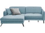 Ecksofa "SO 4400 V", blau (eisblau), B:259cm H:84cm T:167cm, 100% Polyester, SET ONE BY MUSTERRING, Sofas, Ecksofa, wahlweise mit motorischer Bettfunktion & Kopfverstellung, Fuß schwarz