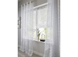 Gardine HEINE HOME Gr. 4, weiß, B:135cm H:245cm, Polyester, Gardinen, Gardine