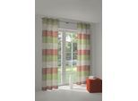 Vorhang WIRTH "Barletta" Gr. 1, bunt (beige, grün, terra), B:135cm H:145cm, Baumwolle, Polyester, Gardinen, Vorhang