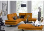 Ecksofa W.SCHILLIG "broadway, Designsofa, toller Sitzkomfort, zeitlos, elegant, L-Form", gelb (brandy s37), B:284cm H:94cm T:224cm, Stoff S37 (100% Polyester): Luxus-Microfaser in Lederoptik, Sofas, Ecksofa, Sitztiefenverstellung, Kopfteil- & Seitenteilverstellung, Breite 284cm
