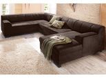 Wohnlandschaft HOME AFFAIRE "Falk klare Linien, zeitlos und komfortabel, U-Form", braun (mocca), B:320cm H:77cm T:90cm, Luxus-Microfaser (100% Polyester);Microfaser PRIMABELLE (100% Polyester);Microfaser in Antiklederoptik (100% Polyester), Sofas, Wohnlandschaft, mit Federkern und wahlweise mit Bettfunktion