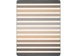 Wohndecke BIEDERLACK "Horizon nature", grau, B:220cm L:240cm, Baumwolle, Polyacryl, Polyester, Wohndecken, Wohndecke, modernes Streifendesign, mit Zierstich