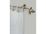 Gardinenstange GARESA "SHEET", gold (mattgoldfarben), L:280cm Ø:16mm, Metall, Gardinenstangen, Gardinenstange, Vorhanggarnitur, verlängerbar, Knopf mit Blätter, ohne Ringe