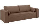 3-Sitzer HOME AFFAIRE "Pur", braun (mittelbraun), B:227cm H:87cm T:85cm, Struktur (100% Polyester);100% Polyester Melrose;Luxus-Microfaser Nubuk (100% Polyester), Sofas, 3-Sitzer, wahlweise mit Bettfunktion