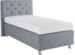 Boxspringbett, grau (hellgrau), B:134cm L:210cm, Bezug Unterbox und Kopfteil: Strukturstoff (77% Polyester und 23% Viskose);Bezug Obermatratze 100% Polyester, WESTFALIA SCHLAFKOMFORT, Komplettbetten, Boxspringbett, in diversen Ausführungen