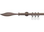 Gardinenstange LIEDECO "Esp Blatt" Gr. 3, braun (rost), L:200cm Ø:16mm, Metall, Gardinenstangen, Gardinenstange, 1-läufig im Fixmaß Ø 16 mm
