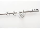 Gardinenstange GARESA "EASY", silber (silberfarben), B:64cm L:290cm Ø:20mm, Aluminium, Gardinenstangen, Gardinenstange, Vorhanggarnitur, verlängerbar, Endk. mit 3 Löcher, Alu, m. Ringe