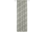 Vorhang ADAM "Wave" Gr. 1, schwarz (natur, schwarz), B:142cm H:145cm, Jacquard, Baumwolle, Leinen, Gardinen, Vorhang, aus Leinen und Bio-Baumwolle