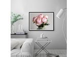Bild QUEENCE "Gudrun", rosa (farbe rahmen: schwarz, farbe bild(er): rosa), B:50cm H:40cm, Acrylglas, Holz, Papier, Bilder, Bild, gerahmt, Rosen