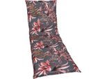 Liegenauflage GO-DE, bunt (anthrazit), B:60cm H:7cm T:190cm, Baumwolle, Polyester, Polsterauflagen, Liegenauflage, Blätter / Beeren anthrazit - Maße BxLxH ca.: 60 cm x 190 cm x 7 cm