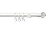 Gardinenstange LIEDECO "Fertigstilgarnitur 20 mm Power Facettkugel" Gr. 2, weiß, L:160cm Ø:20mm, Eisen, Gardinenstangen, Gardinenstange, Gardinenstange Komplett