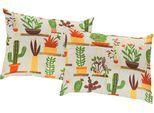 Dekokissen WIRTH "Oakham" Gr. 1, orange (natur, terrakotta, bedruckt), B:40cm L:40cm, Polyester, Dekokissen_Sitzkissen_Kissenhüllen, Dekokissen, Kissenhülle ohne Füllung, 2 Stück