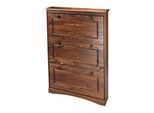 Schuhschrank OTTO HOME "Rustic", braun (dunkelbraun), Für 9-11 Paar Schuhe, Schränke, Schuhschrank, aus massiver Kiefer, 3 Schuhklappen, für 9-11 Paar, Kassettenoptik