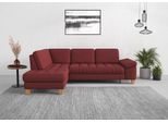 Ecksofa SIT & MORE "Westham L-Form", rot (bordeaux), B:261cm H:88cm T:179cm, 100% Polyester, Sofas, Ecksofa, mit Ottomane, mit oder ohne Bettfunktion, Bettkasten, Verstellung