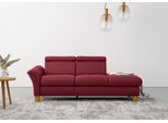 Recamiere HOME AFFAIRE "Lindgren", rot (bordeaux), B:206cm H:84cm T:93cm, 100% Polyester, Sofas, Recamiere, wahlweise motorische TV-Funktion, Bettkasten und Kopfteilverstellung