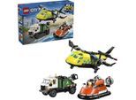Konstruktionsspielsteine LEGO "Kombinationsset m Flugzeug, Wartungsfahrzeug u Luftkissenboot (60505)", bunt, Spielbausteine, Kinder, Kunststoff, Konstruktionsspielsteine, LEGO City; Made in Europe