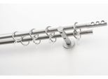Gardinenstange GARESA "EASY", silber (silberfarben), B:64cm L:400cm Ø:20mm, Aluminium, Gardinenstangen, Gardinenstange, Vorhanggarnitur, verlängerbar, Endk. mit 3 Löcher, Alu, m. Ringe