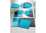 Badematte GRUND Gr. 2, blau (türkis, grau), rechteckig (60cm x 90cm ), 1 Stk., Badematten, Badematte