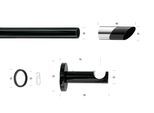 Gardinenstange GARESA "BLACK", schwarz, L:100cm Ø:20mm, Eisen, Gardinenstangen, Gardinenstange, Vorhanggarnitur, verlängerbar, Endknopf abgeschrägt 2-farbig