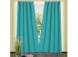 Vorhang WECKBRODT "Sento" Gr. 3, blau (türkis), B:135cm H:230cm, Baumwolle, Polyester, Gardinen, Vorhang, Baumwolle, blickdicht, matte Struktur, unifarben, Gardine, Store