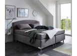 Boxspringbett "Amsterdam in den Breiten 160x200, 180x200cm & 200x200cm", grau, B:175cm L:210cm, WESTFALIA SCHLAFKOMFORT, Komplettbetten, Boxspringbett